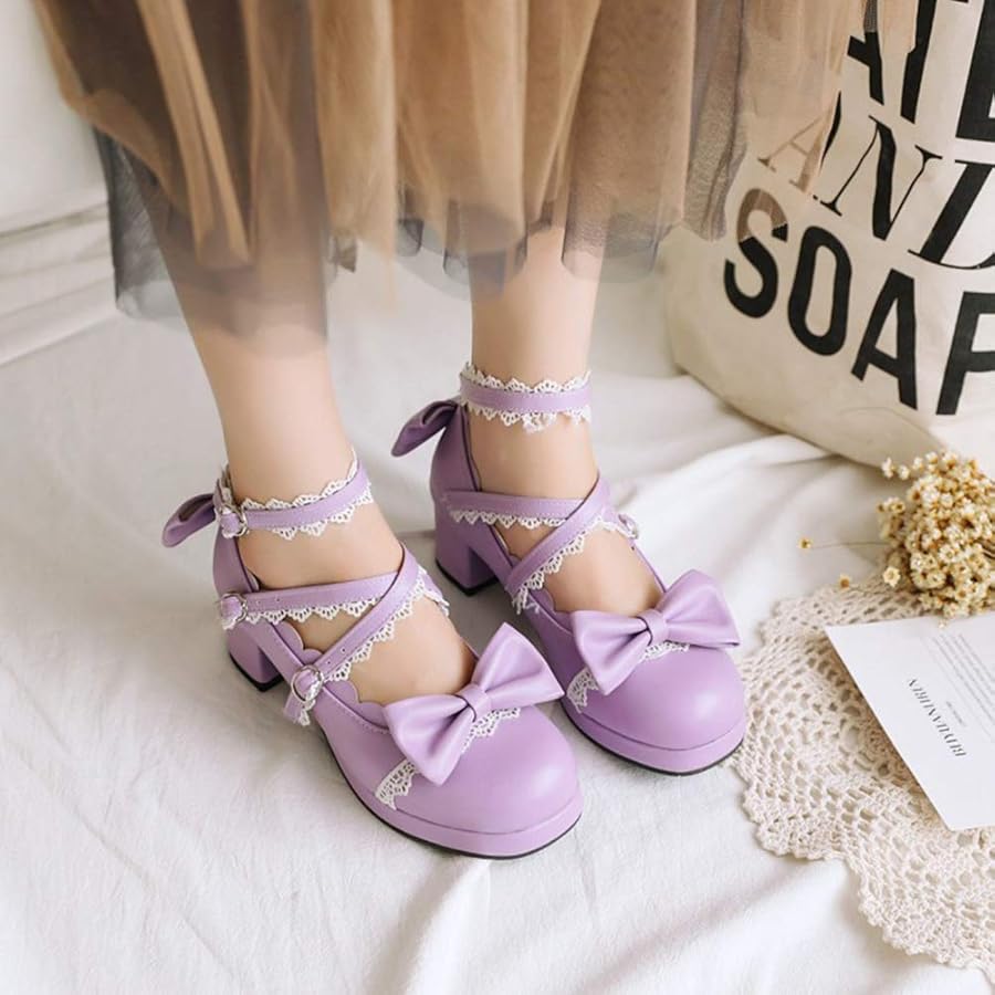 Amazon | [cnstone] 5色展開 シンプル定番 厚底 ロリータパンプス